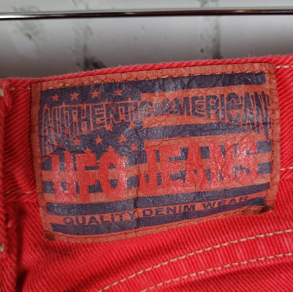 UFO JEANS | 100% cotton vintage coloured denim high waist tapered jeans - Picture 2 of 10